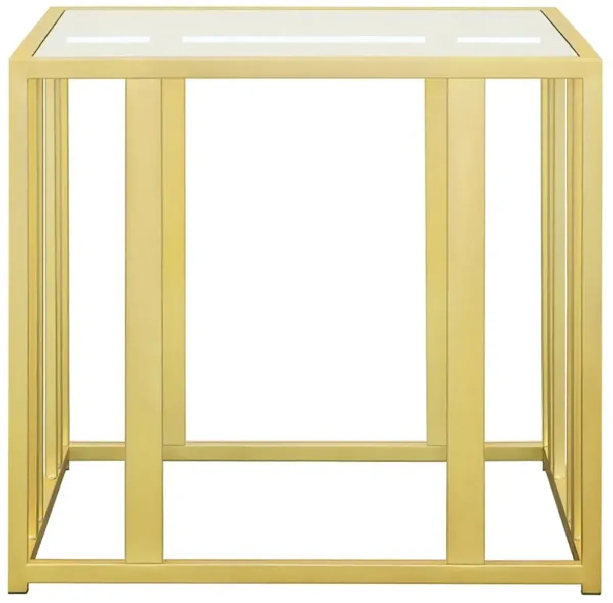 Adri Metal Frame End Table Matte Brass