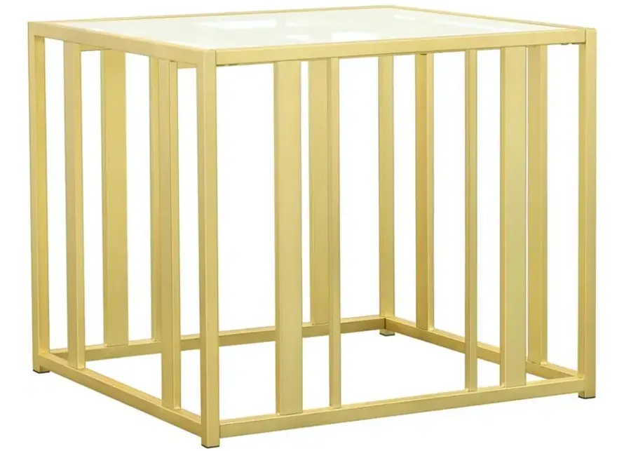 Adri Metal Frame End Table Matte Brass