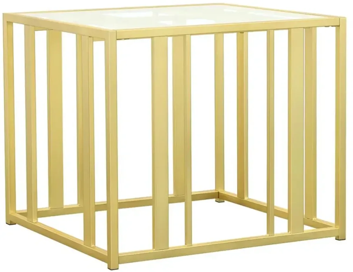 Adri Metal Frame End Table Matte Brass