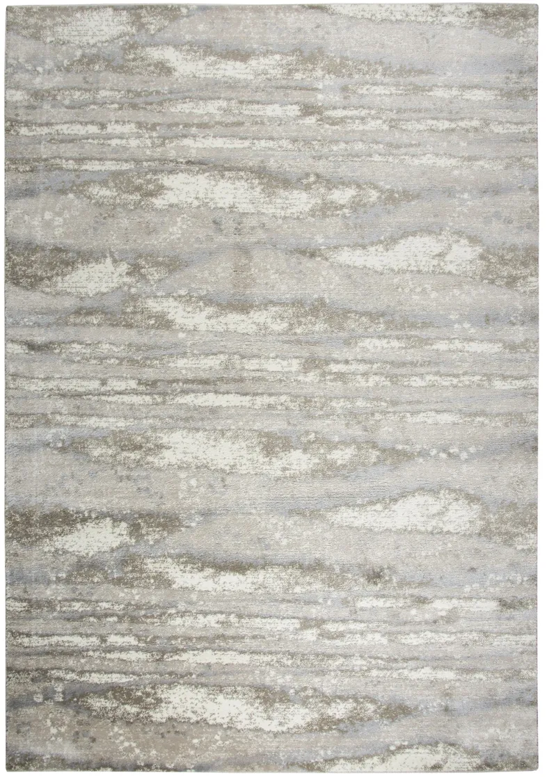 Encore Beige Abstract Polypropylene 5'2" x 7'3" Rectangle Rug