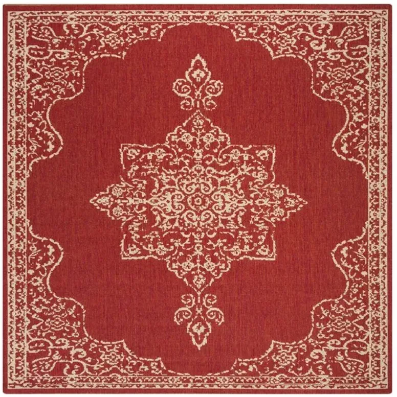 LINDEN 180 Collection LND180Q-6SQ Red / Creme 6'-7" X 6'-7" Square