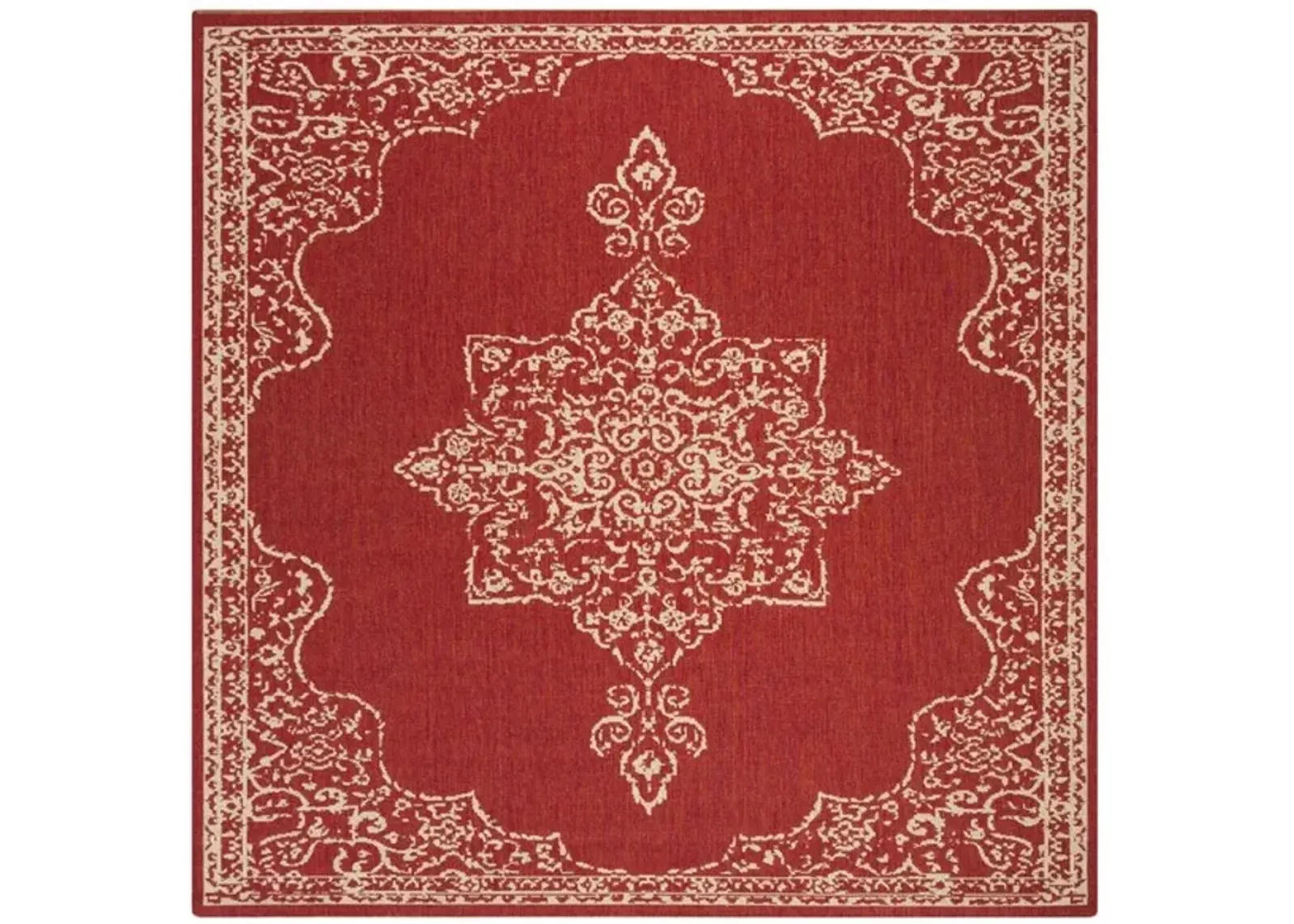 LINDEN 180 Collection LND180Q-6SQ Red / Creme 6'-7" X 6'-7" Square