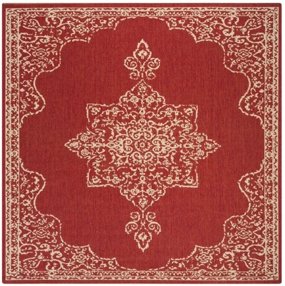 LINDEN 180 Collection LND180Q-6SQ Red / Creme 6'-7" X 6'-7" Square