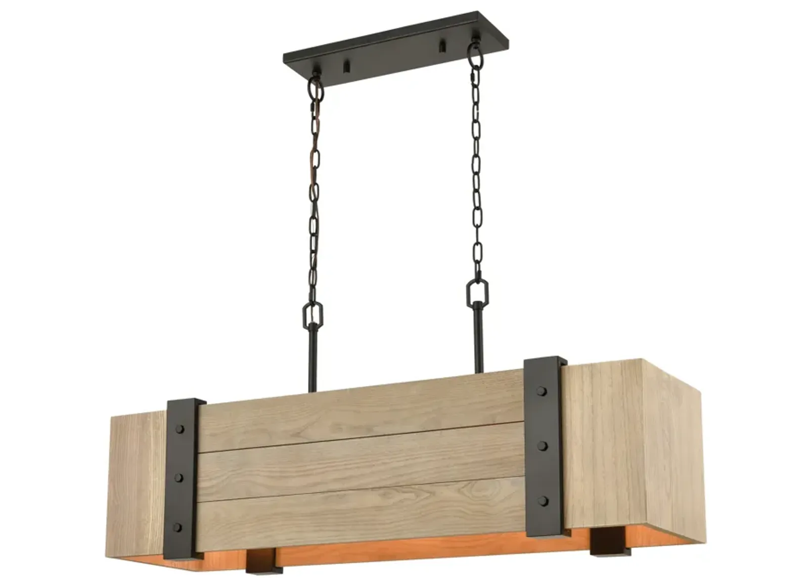 Wooden Crate 40" Wide 5-Light Linear Oil Rubbed Bronze Chandelier 