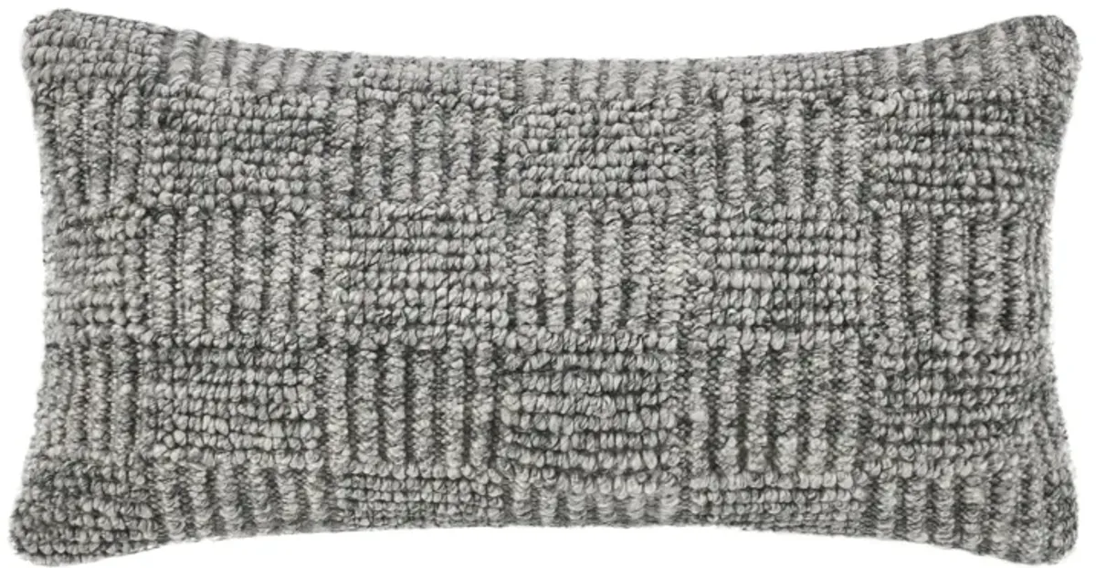 Shades 14"xx26" Recycled Fabric Fabric Throw Pillow, Gray