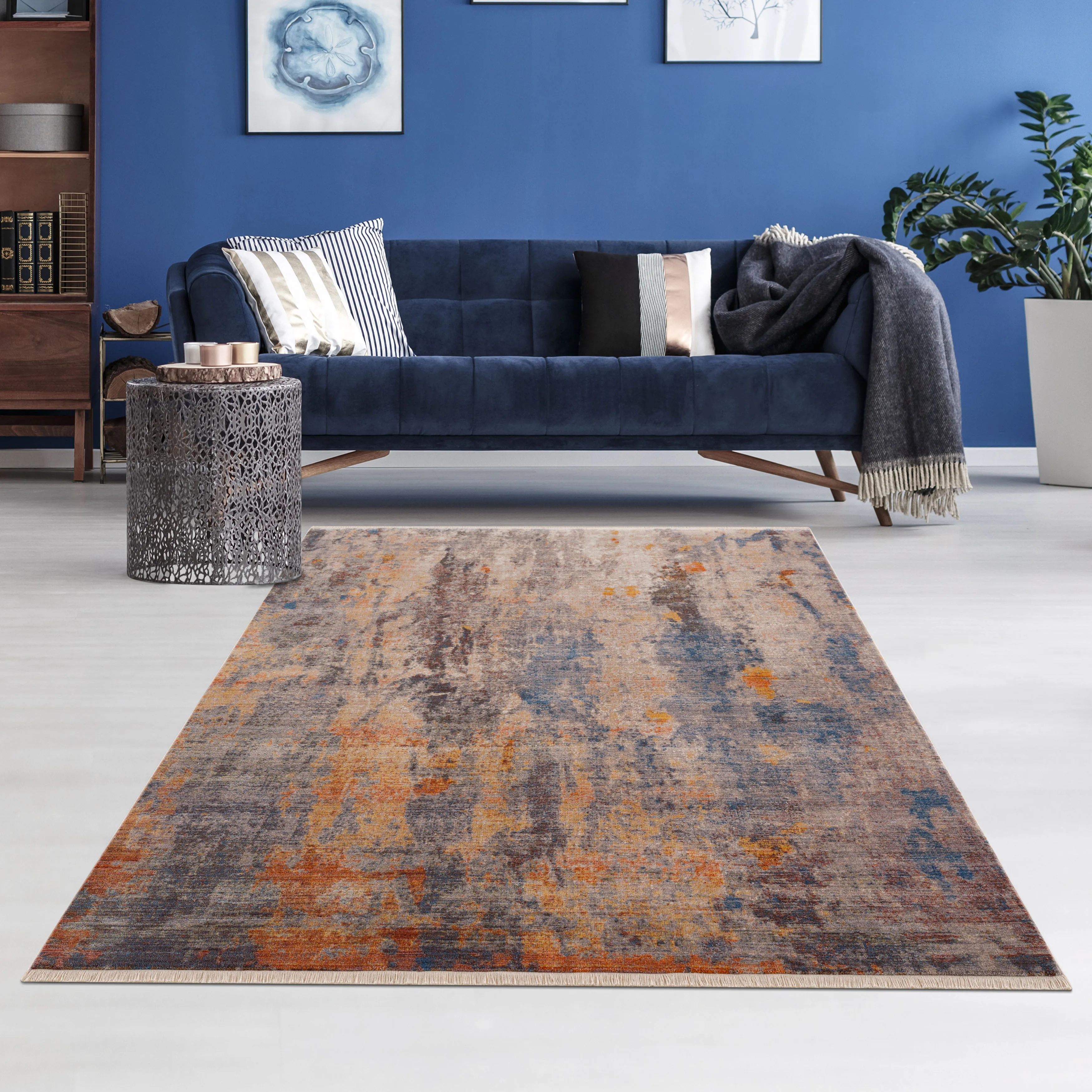 Hana Distressed Desert Modern Abstract Area Rug 7'9" x 10'