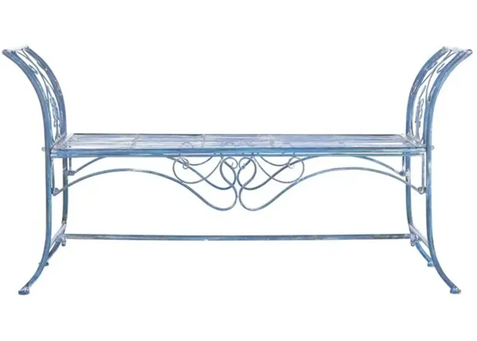 ADINA WROUGHT IRON 51.25 INCH W OUTDOOR GARDEN BENCH