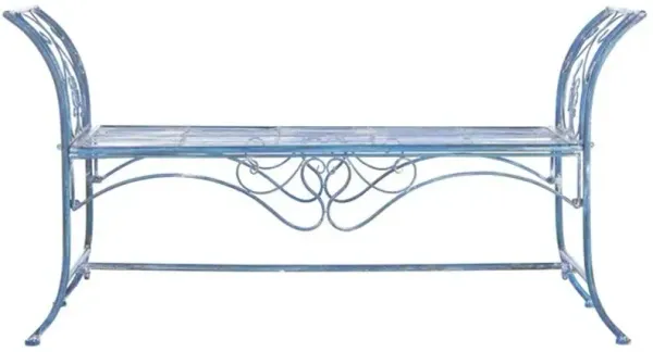 ADINA WROUGHT IRON 51.25 INCH W OUTDOOR GARDEN BENCH