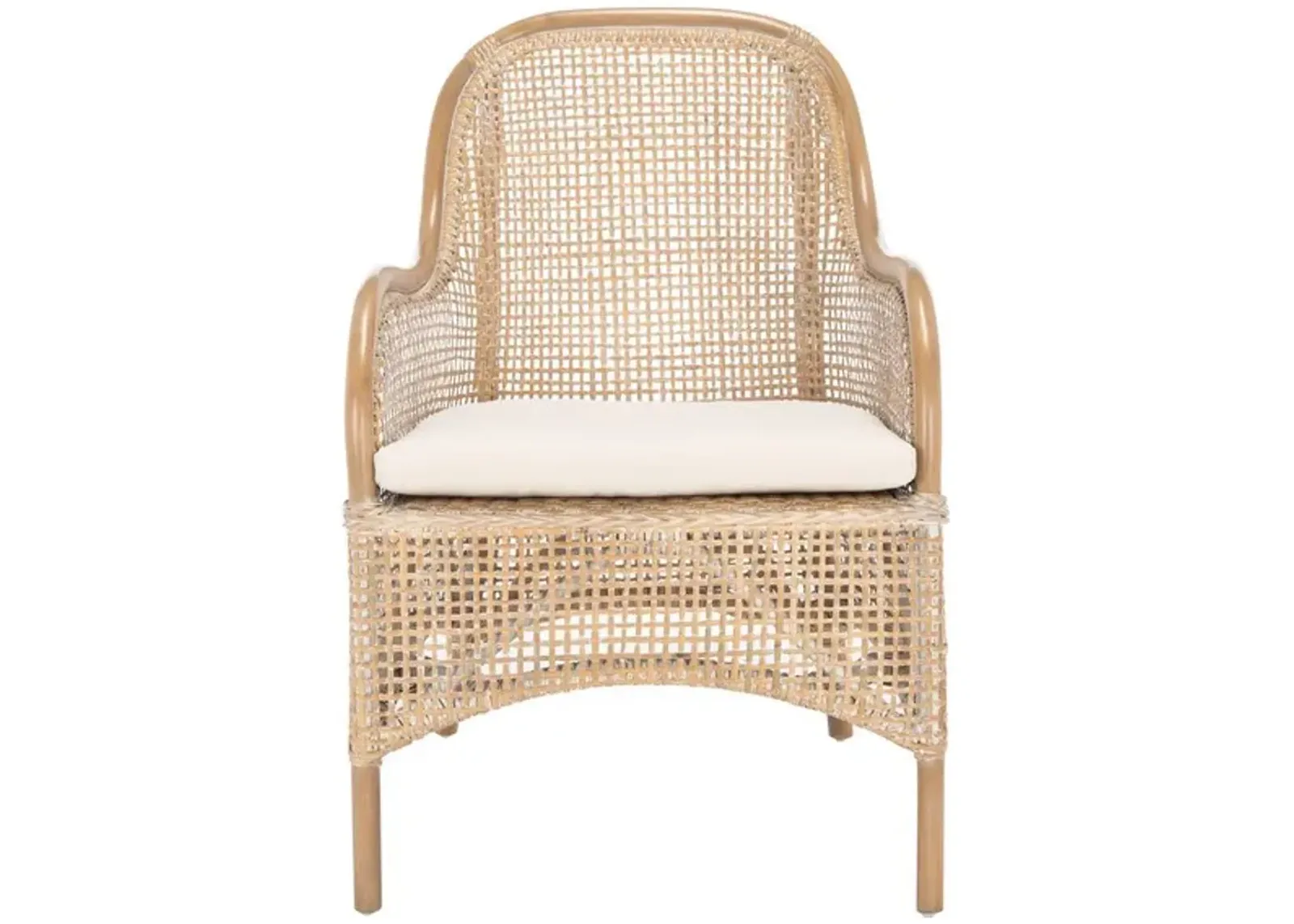 CHARLIE RATTAN ACCENT CHAIR W/ CUSHION