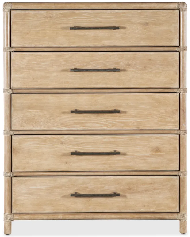 Retreat Pole Rattan Five-Drawer Chest