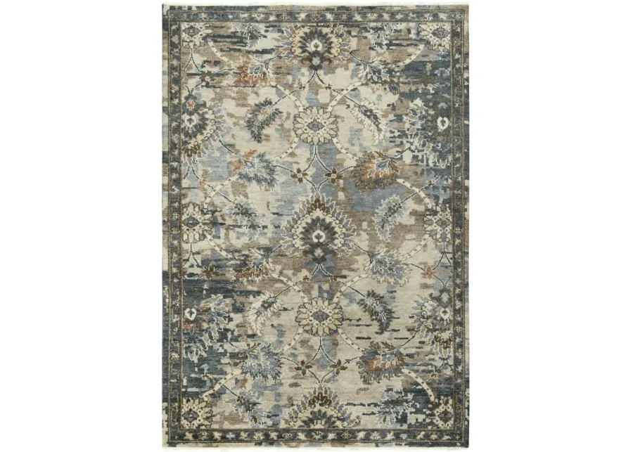 Ashton Beige  Hand Spun Wool/Tencel 6' x 9' Rectangle Rug