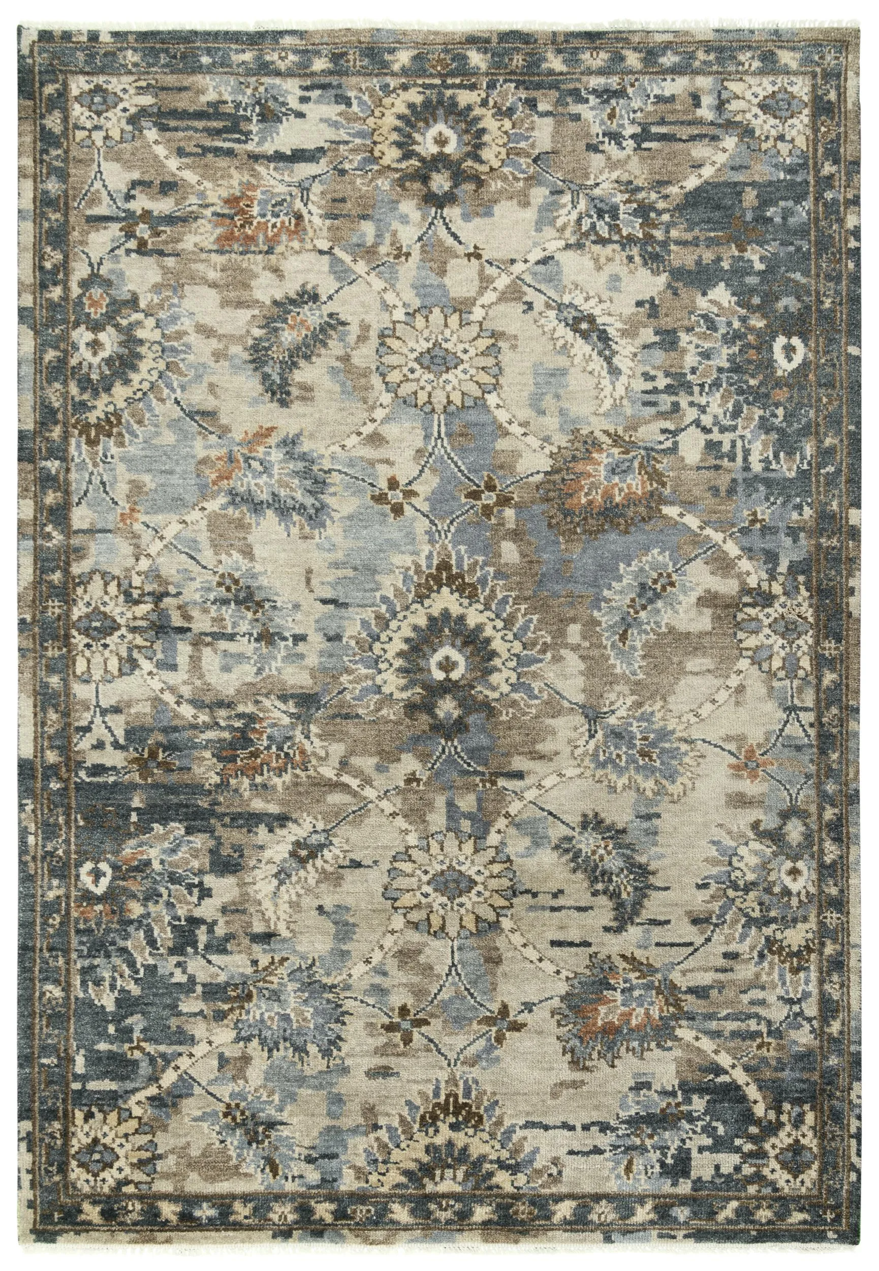 Ashton Beige  Hand Spun Wool/Tencel 6' x 9' Rectangle Rug