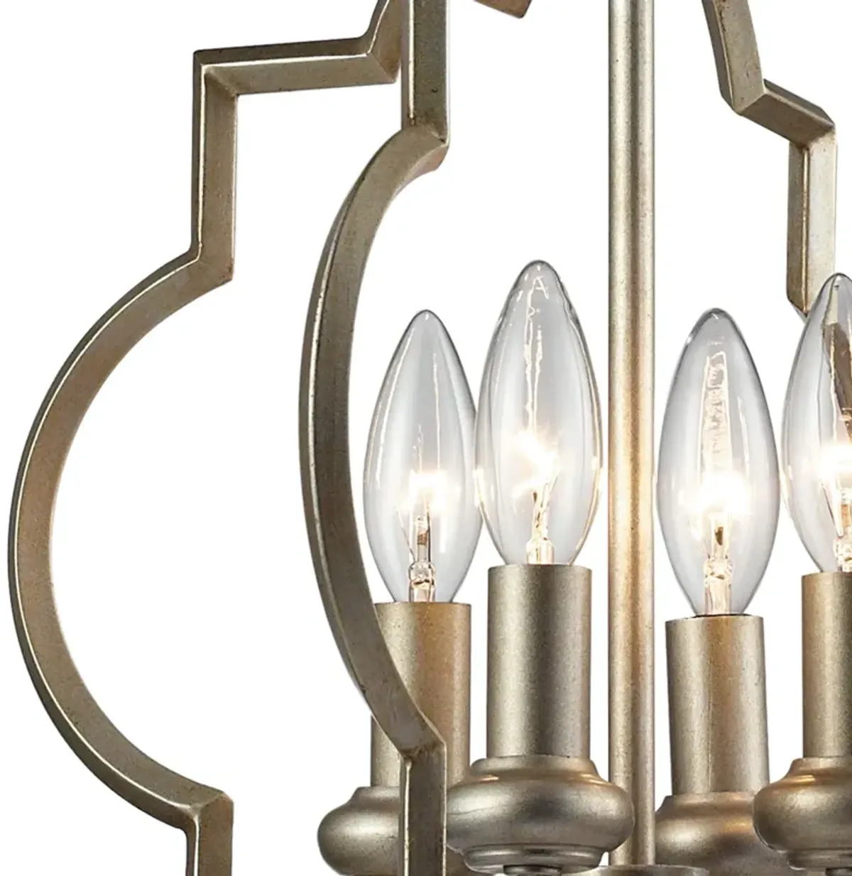 Chandette 14" Wide 4-Light Chandelier - Aged Silver