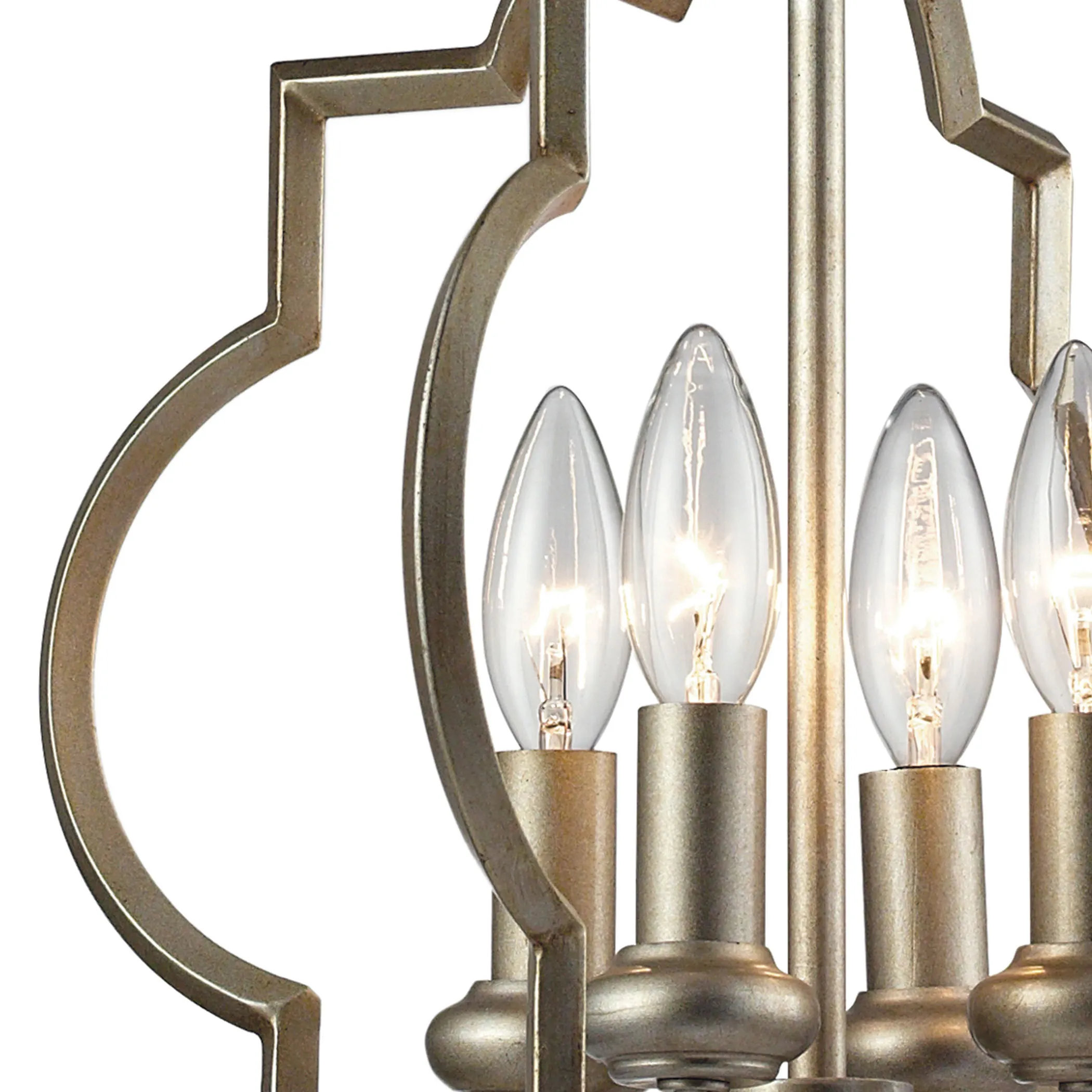 Chandette 14" Wide 4-Light Chandelier - Aged Silver