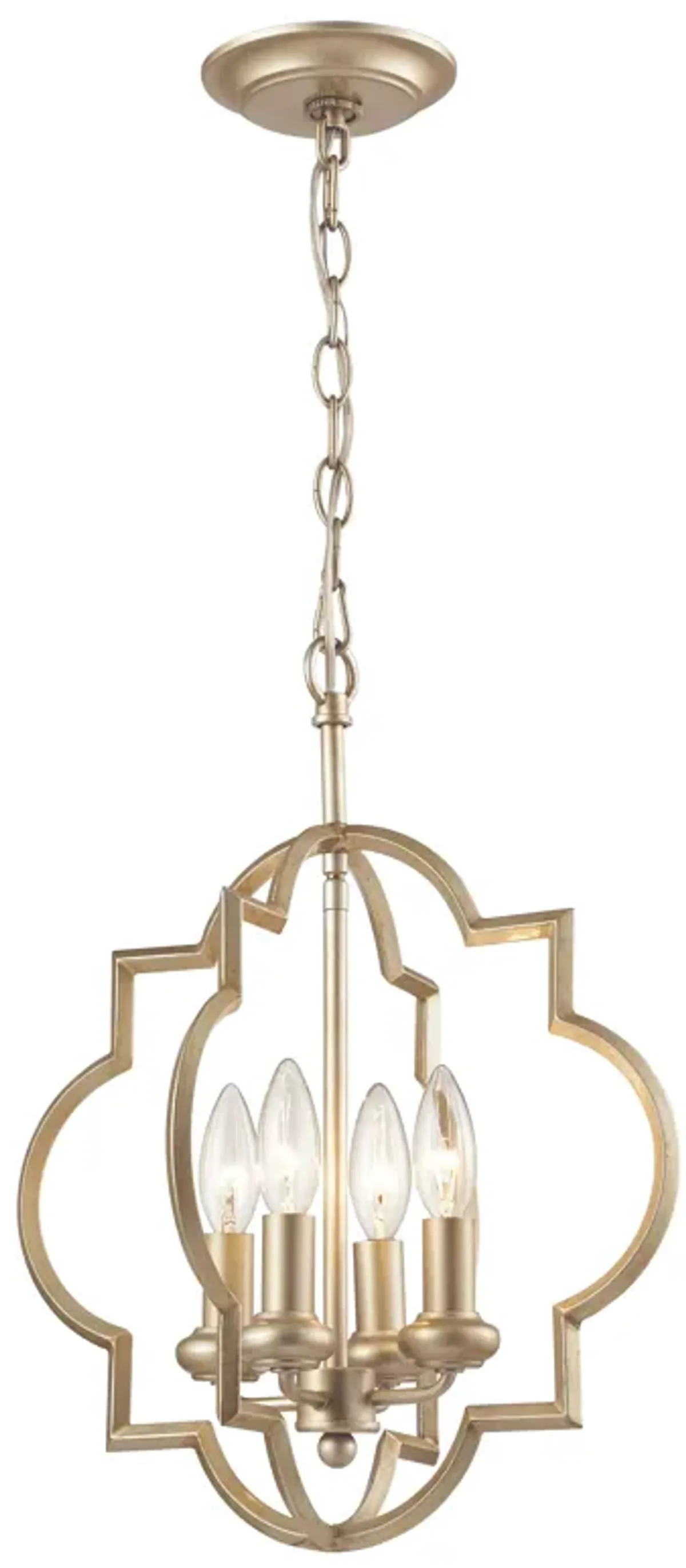 Chandette 14" Wide 4-Light Chandelier - Aged Silver