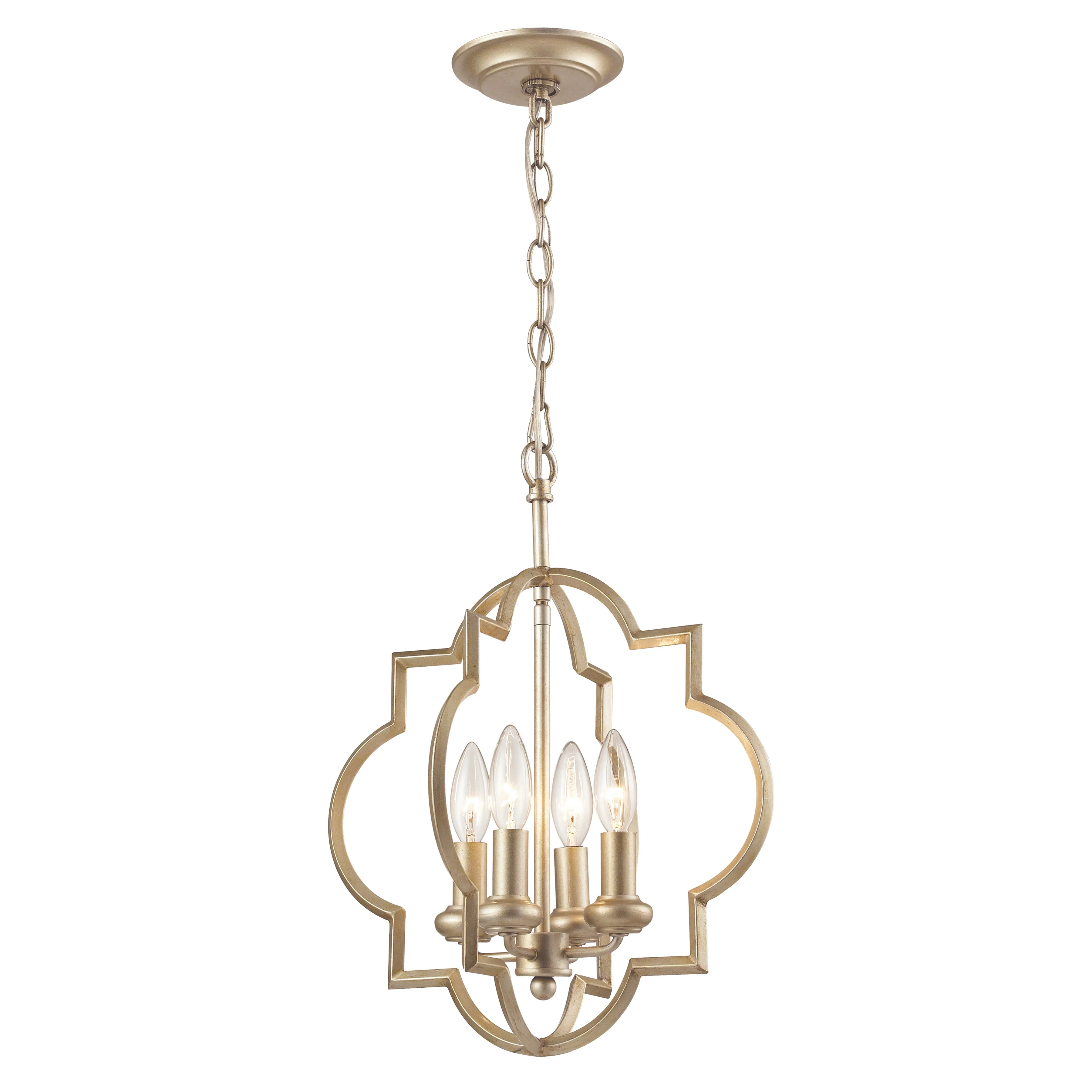 Chandette 14" Wide 4-Light Chandelier - Aged Silver