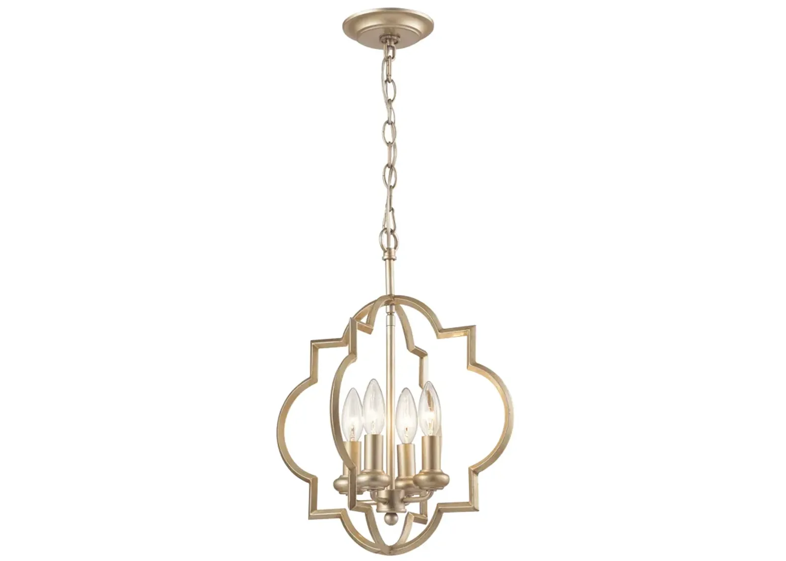 Chandette 14" Wide 4-Light Chandelier - Aged Silver