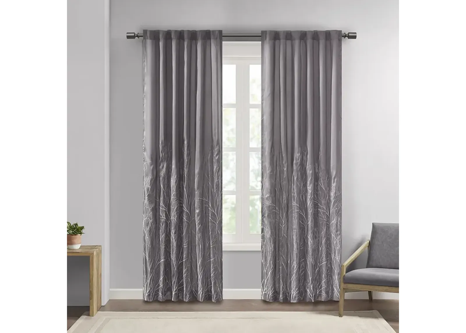 Madison Park Andora Grey Curtain Panel