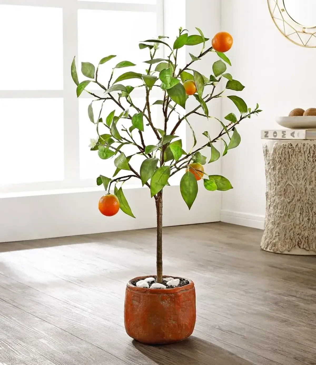 FAUX ORANGE POTTED TREE