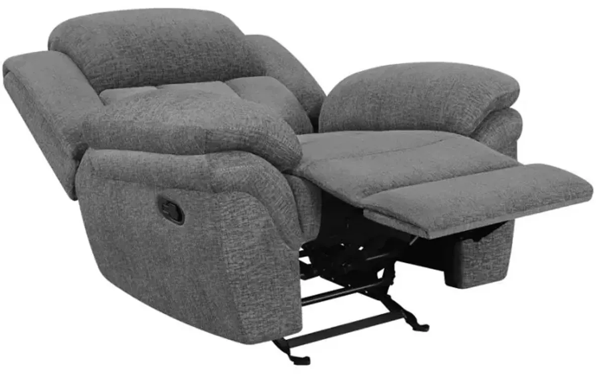 Bahrain Upholstered Glider Recliner Charcoal