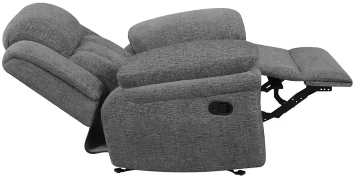 Bahrain Upholstered Glider Recliner Charcoal