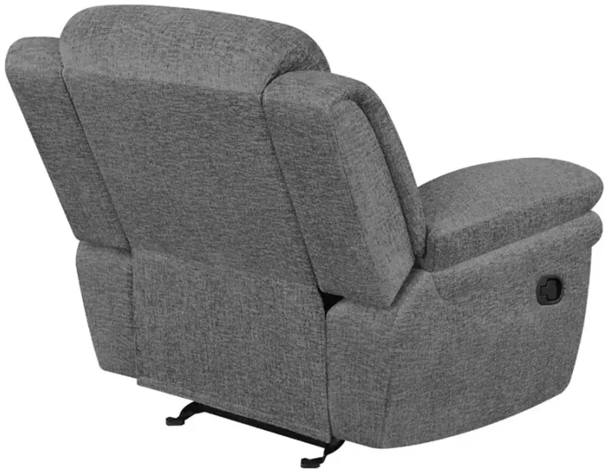 Bahrain Upholstered Glider Recliner Charcoal