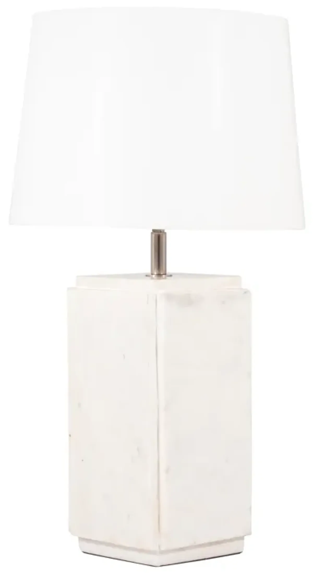 Marble, 27"h Fluted Table Lamp, White/off White