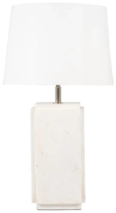 Marble, 27"h Fluted Table Lamp, White/off White