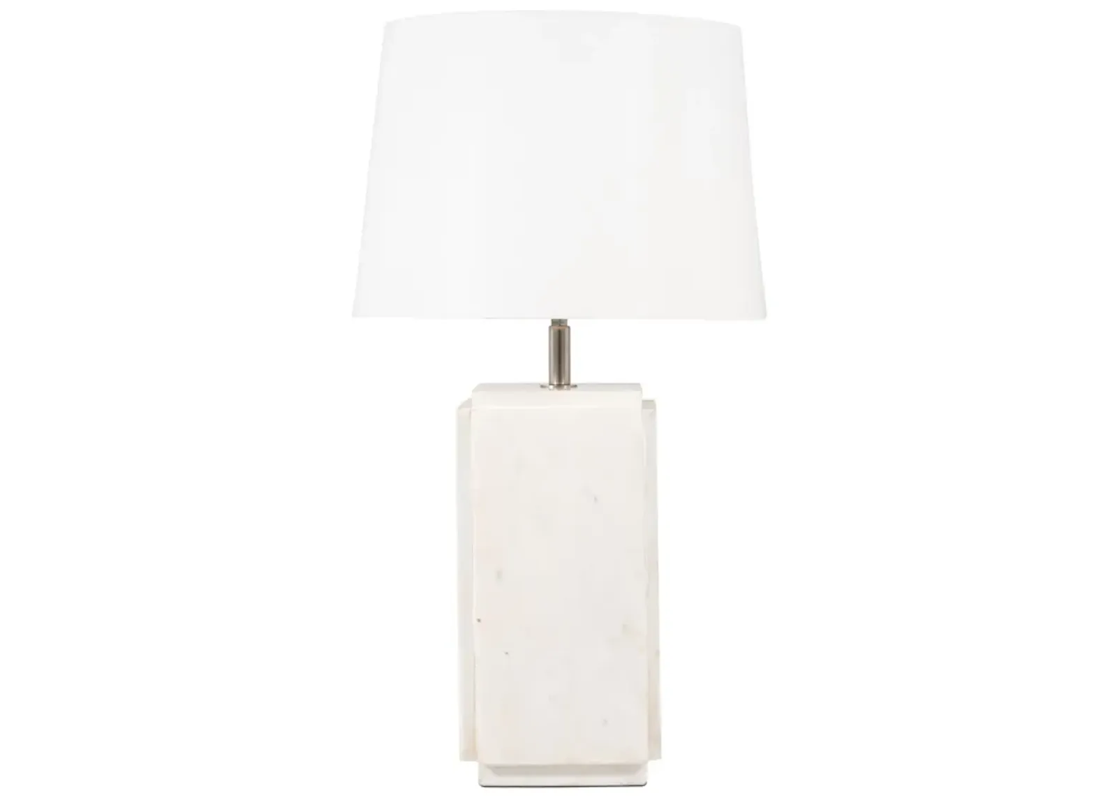 Marble, 27"h Fluted Table Lamp, White/off White