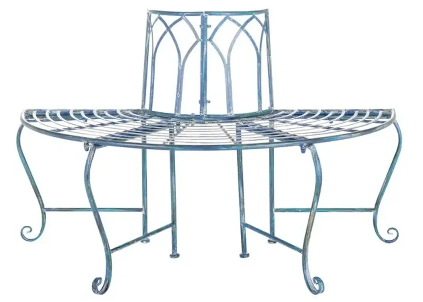 ABIA WROUGHT IRON 50 INCH W OUTDOOR TREE BENCH