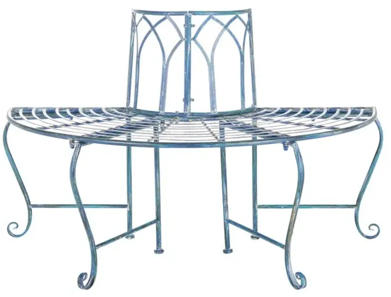 ABIA WROUGHT IRON 50 INCH W OUTDOOR TREE BENCH