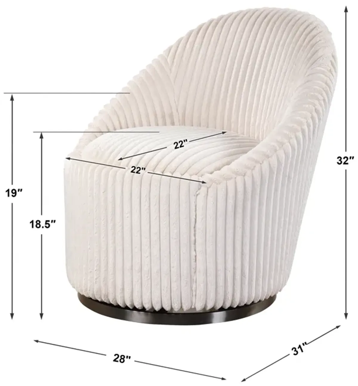 Crue White Swivel Chair