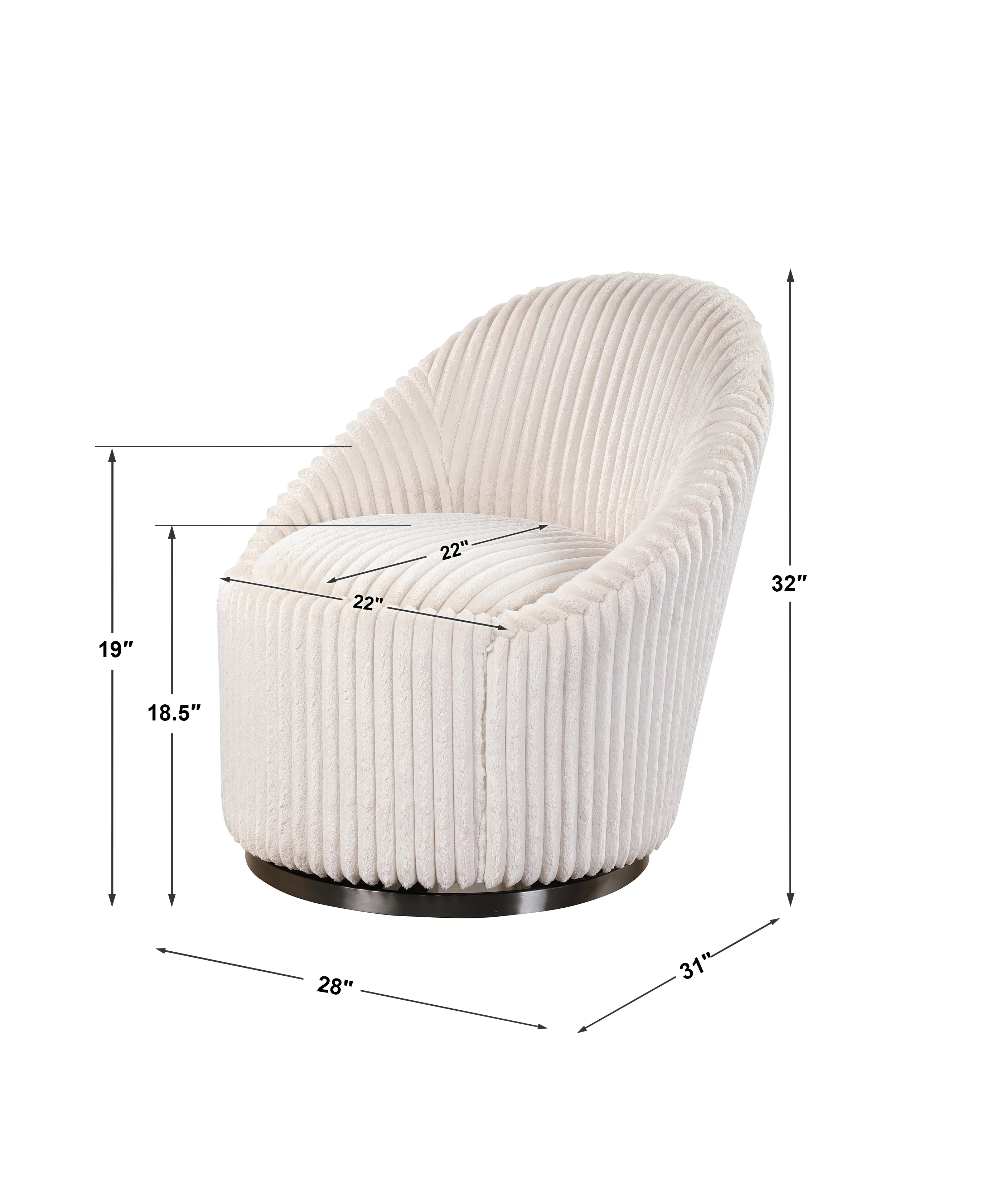 Crue White Swivel Chair