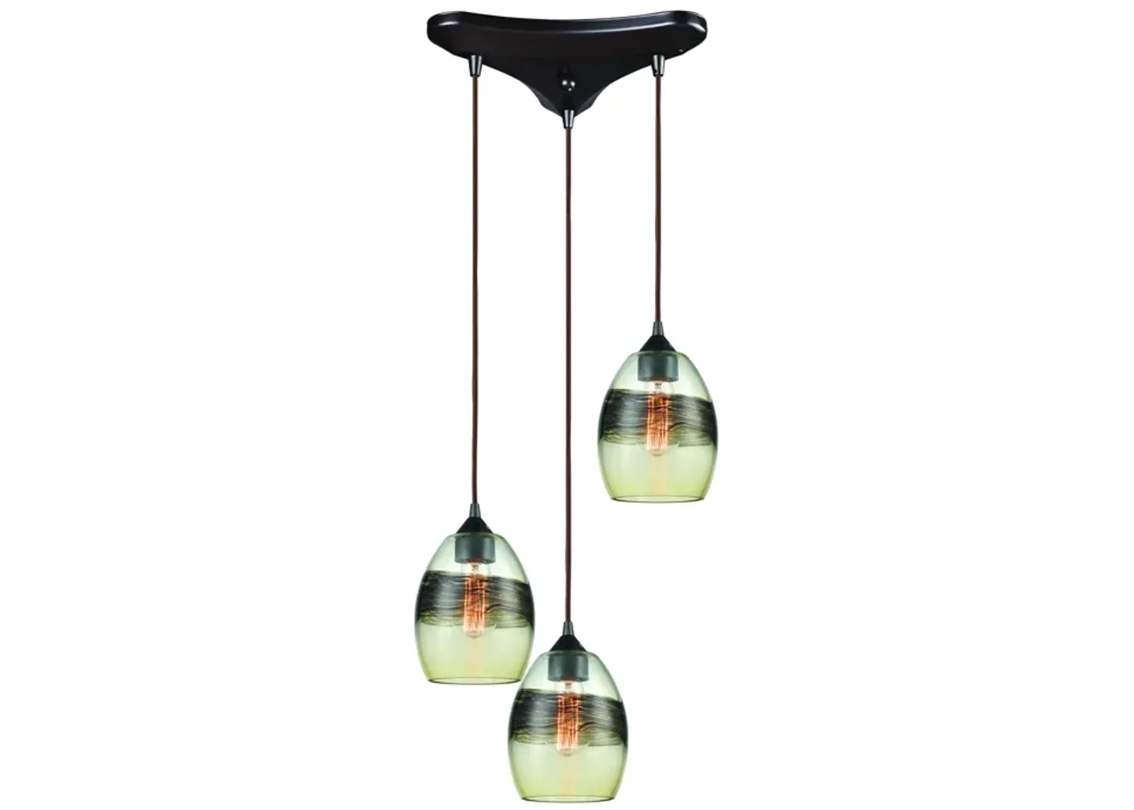 Whisp 12" Wide 3-Light Multi Pendant - Oil Rubbed Bronze