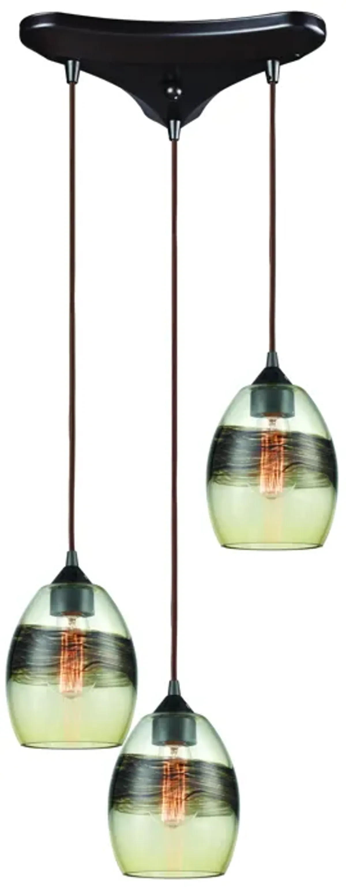 Whisp 12" Wide 3-Light Multi Pendant - Oil Rubbed Bronze