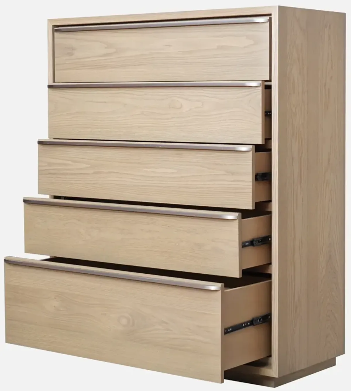 One Coastal Modern Five Drawer Chest in Bisque