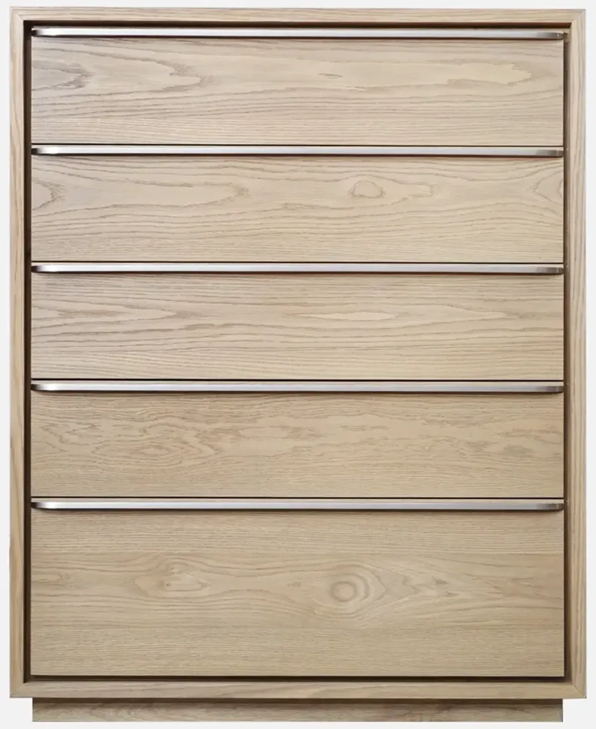 One Coastal Modern Five Drawer Chest in Bisque