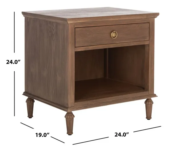 Lisabet 1 Drawer Wood Nightstand