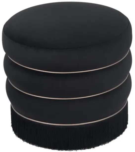 Lakka Black Velvet Ottoman