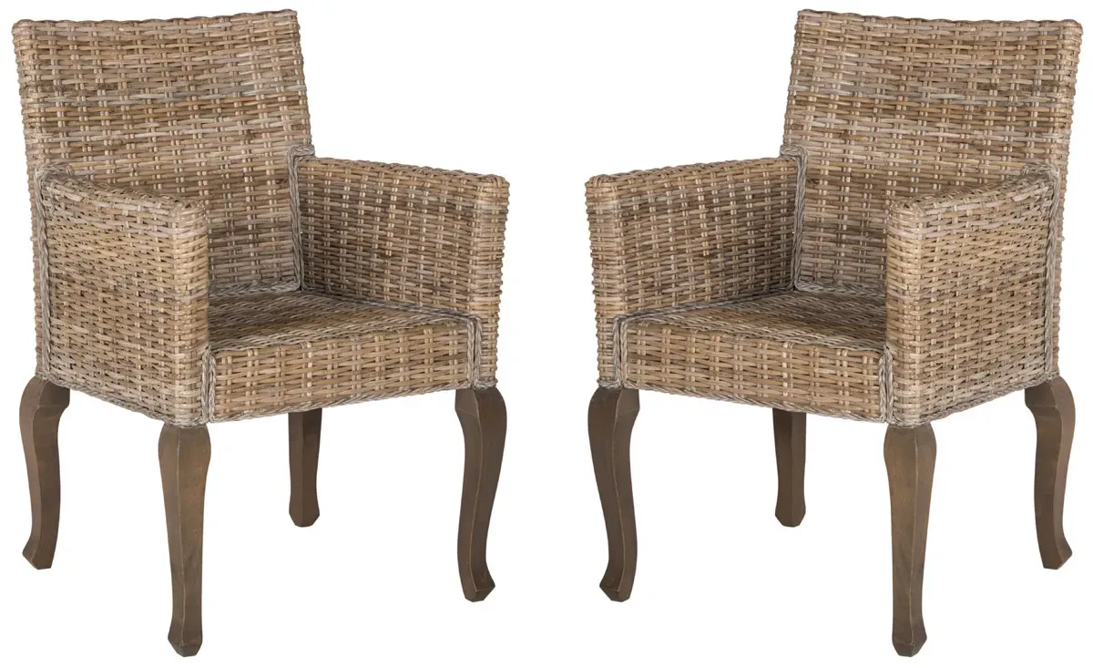 ARMANDO 18''H WICKER DINING CHAIR - Set of 2