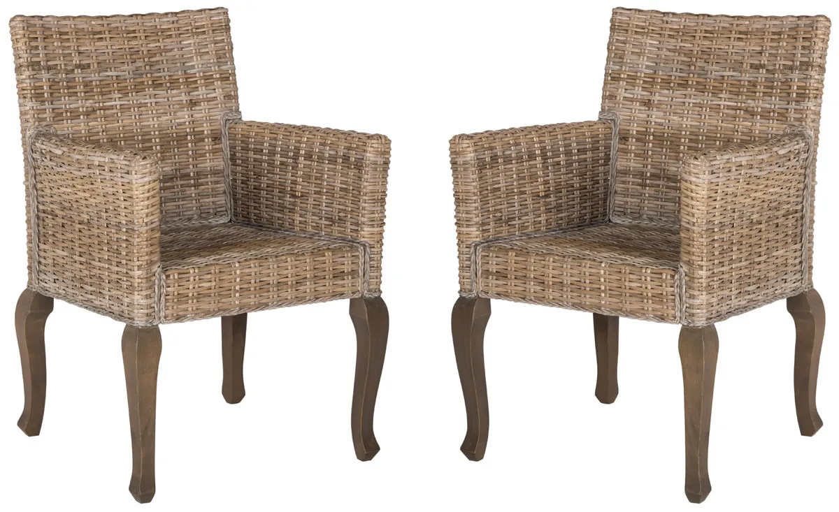 ARMANDO 18''H WICKER DINING CHAIR - Set of 2