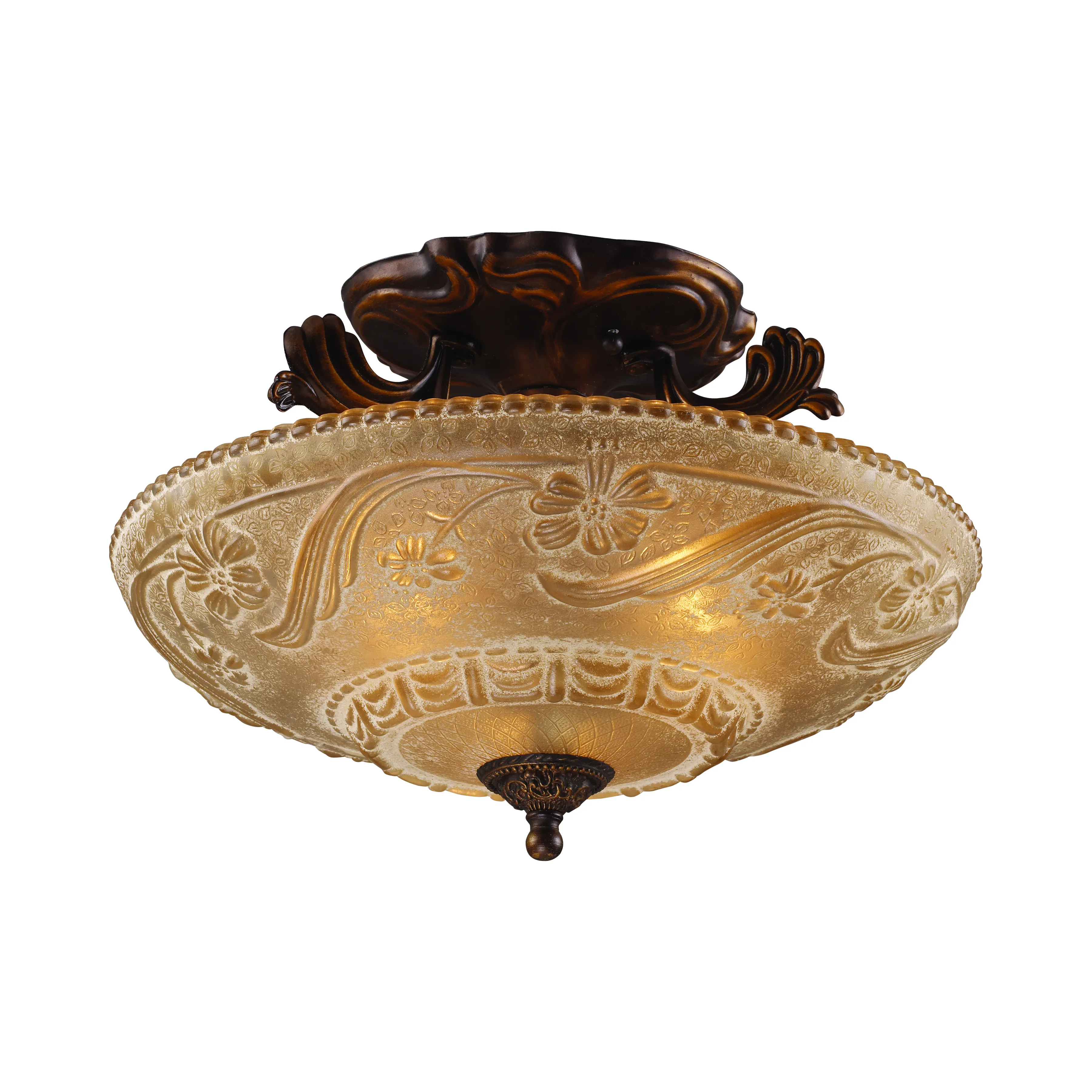 Restoration 16" Wide 3-Light Semi Flush Mount - Golden Bronze