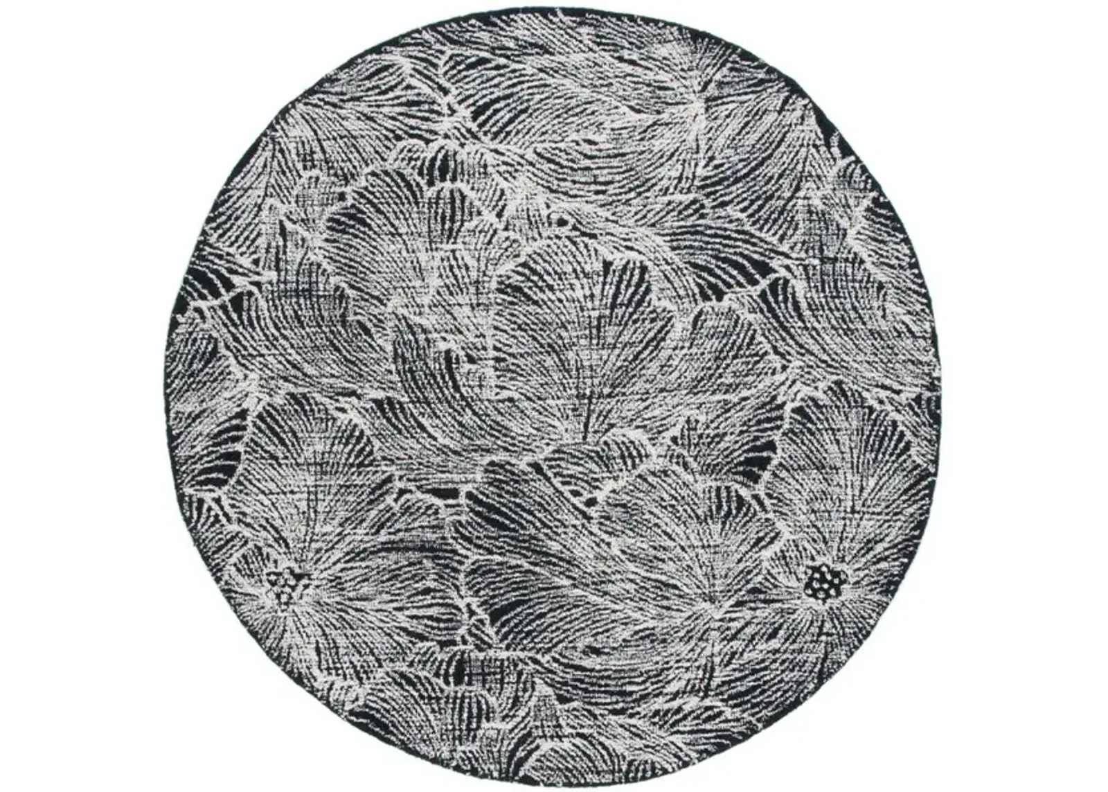 EBONY 101 Black  6' X 6' Round Round Rug