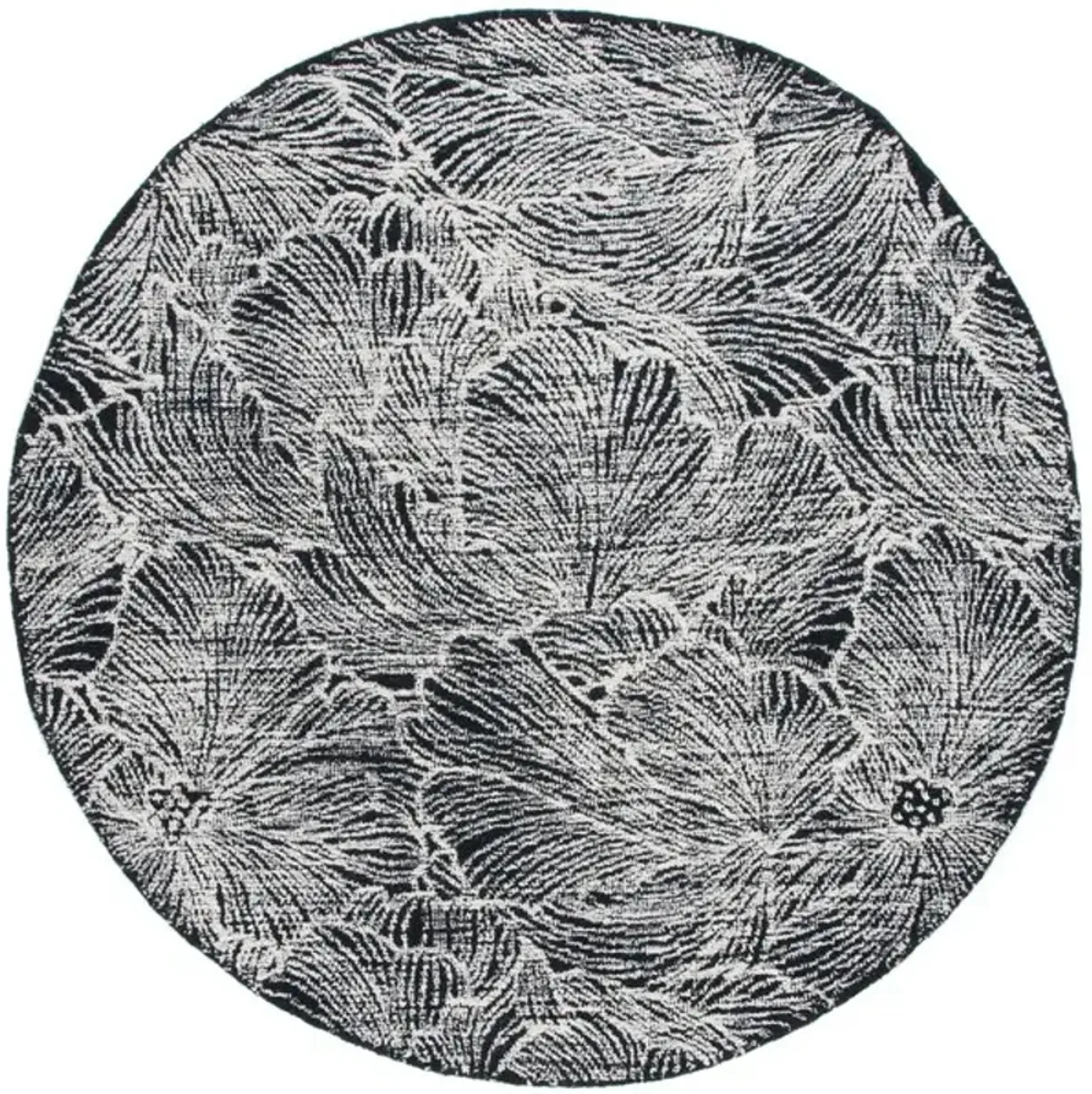 EBONY 101 Black  6' X 6' Round Round Rug