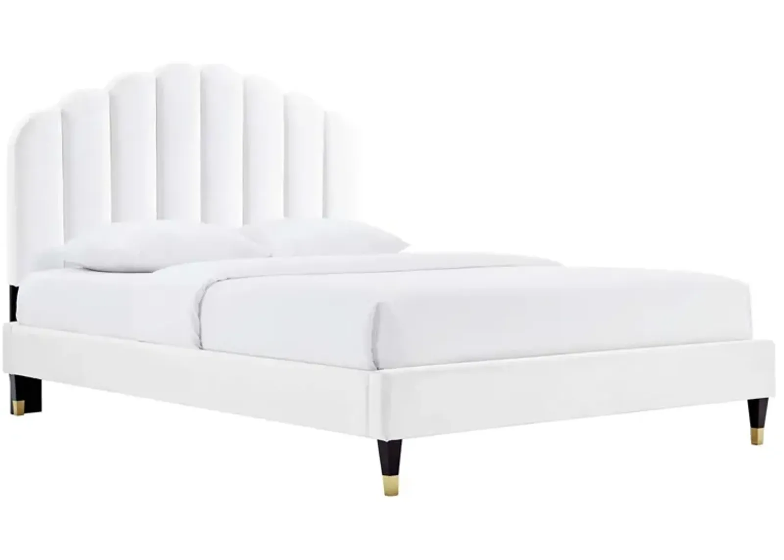 Daisy Performance Velvet Queen Platform Bed