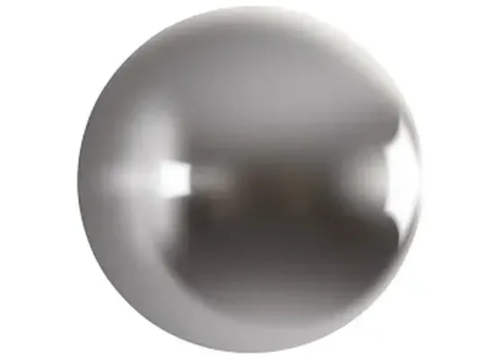 ball on the wall, large, polished aluminum finish