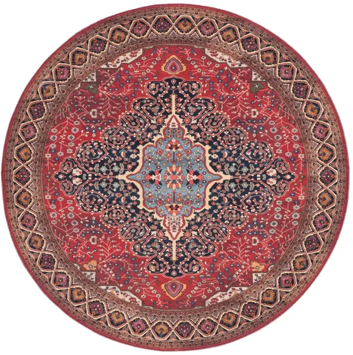 SERAPI 814 RUST  6'-7' x 6'-7' Round Round Rug