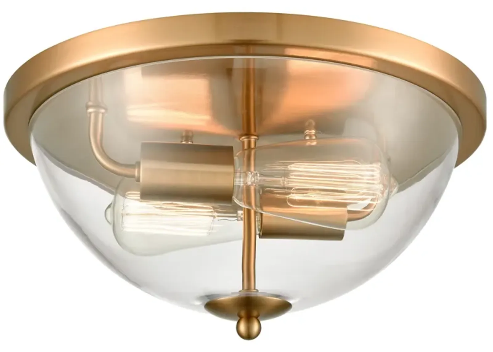 Astoria 13.5" Wide 2-Light Flush Mount - Satin Gold