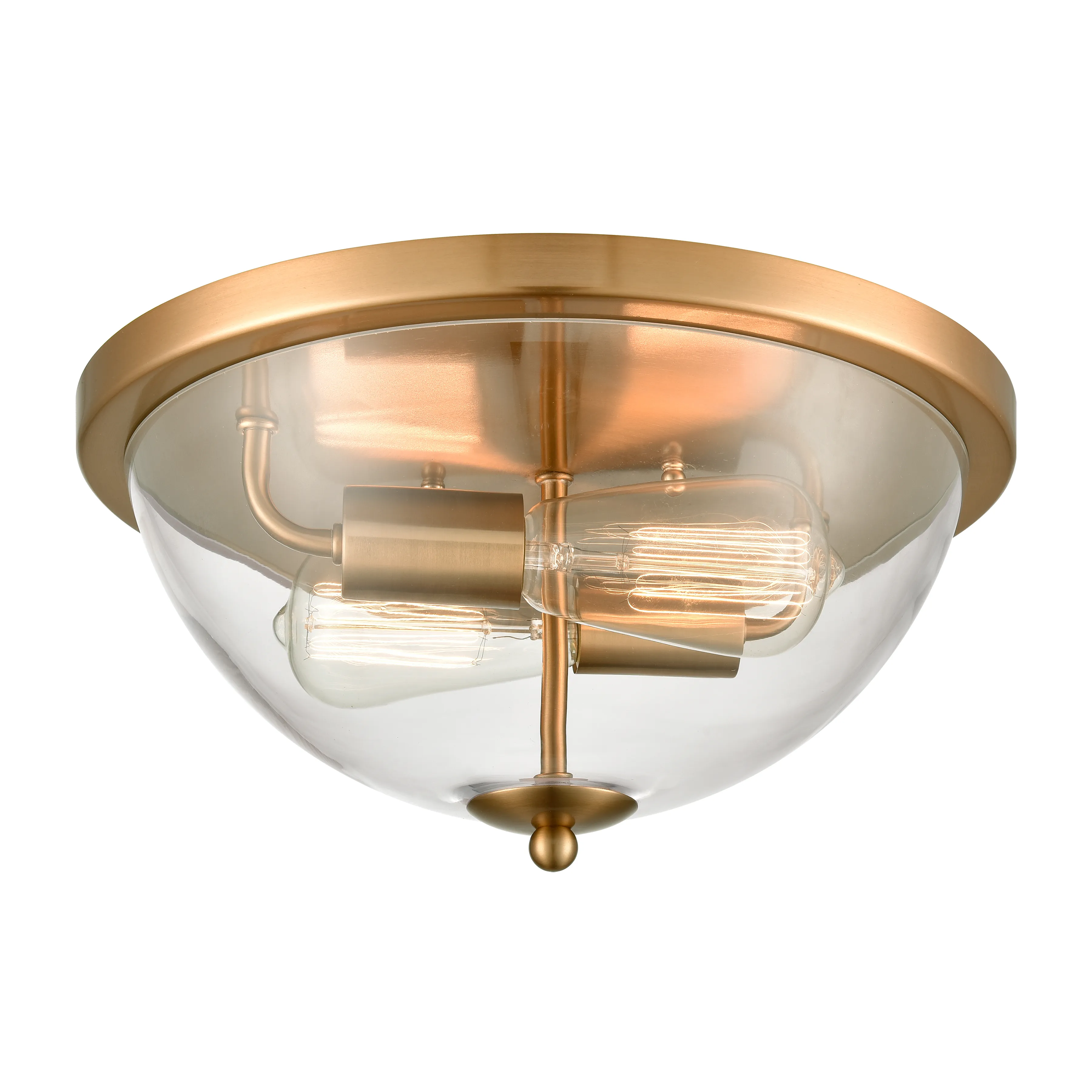 Astoria 13.5" Wide 2-Light Flush Mount - Satin Gold