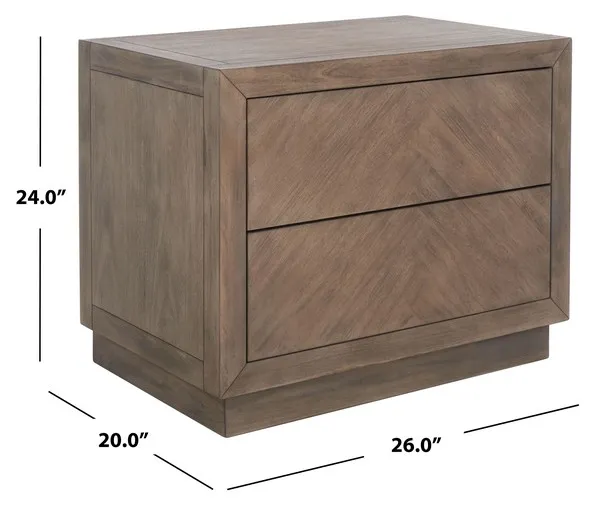 Steve 2 Drawer Wood Nightstand